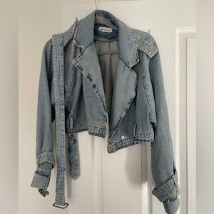 Zara denim jacket worn a few times only, distressed looking